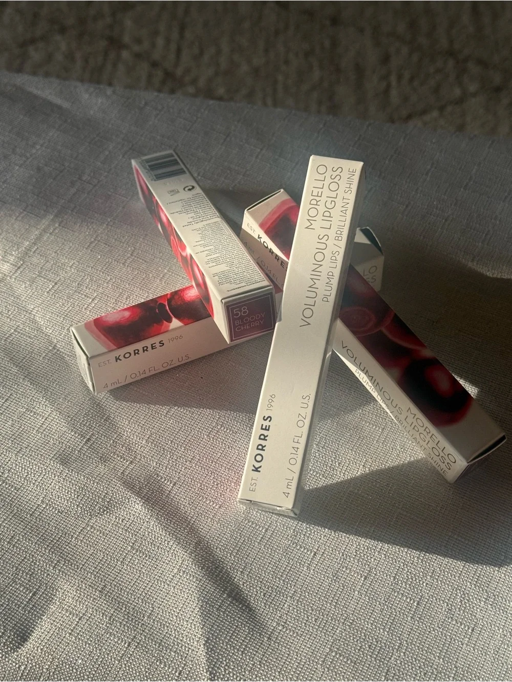 Korres Morello Voluminous Lip Gloss 58 Bloody Cherry 4ml New In Box Vegan